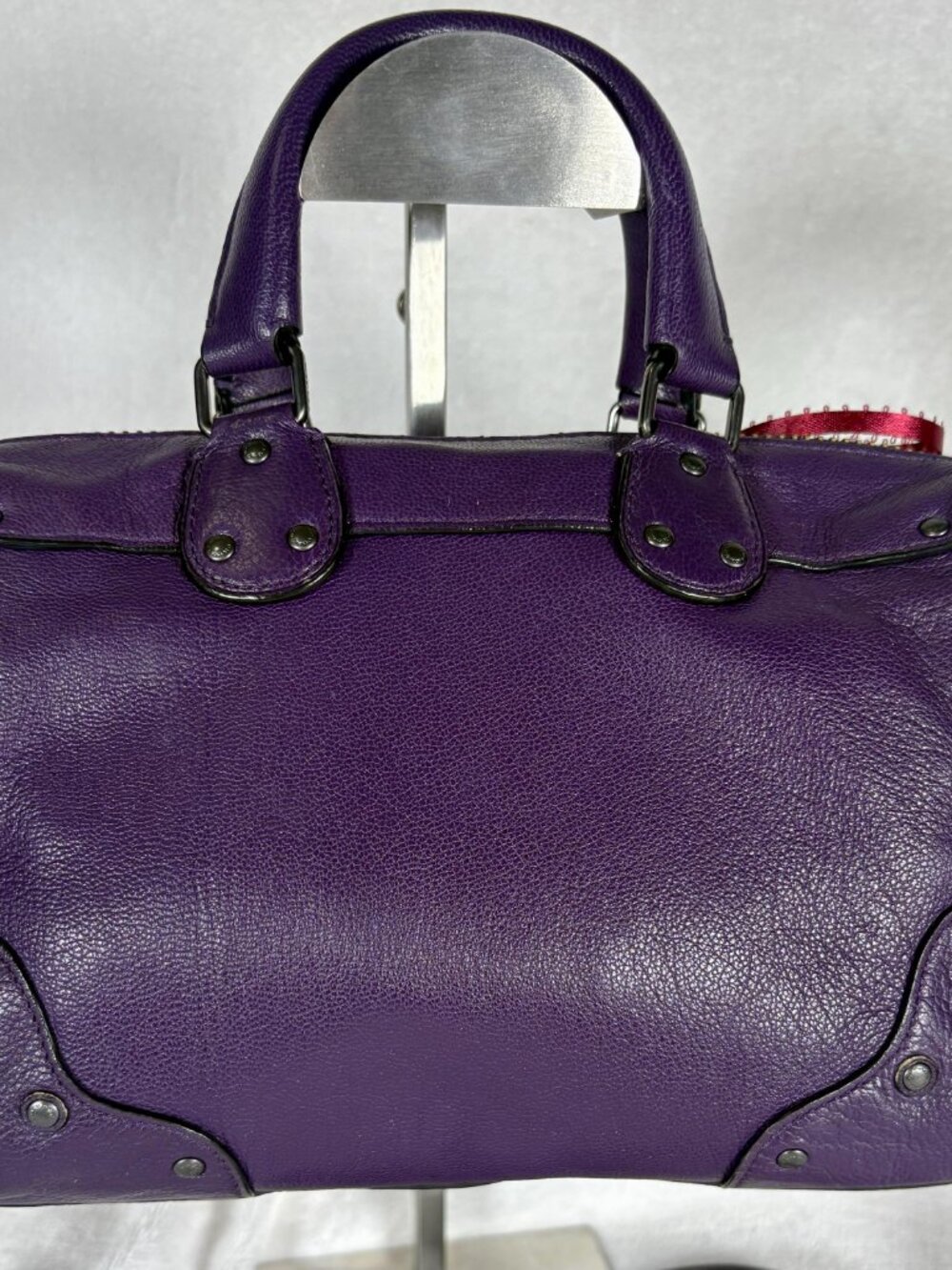 Coach Rhyder 24 Satchel in Deep Plum/Purple with Charm - Picture 6 of 15